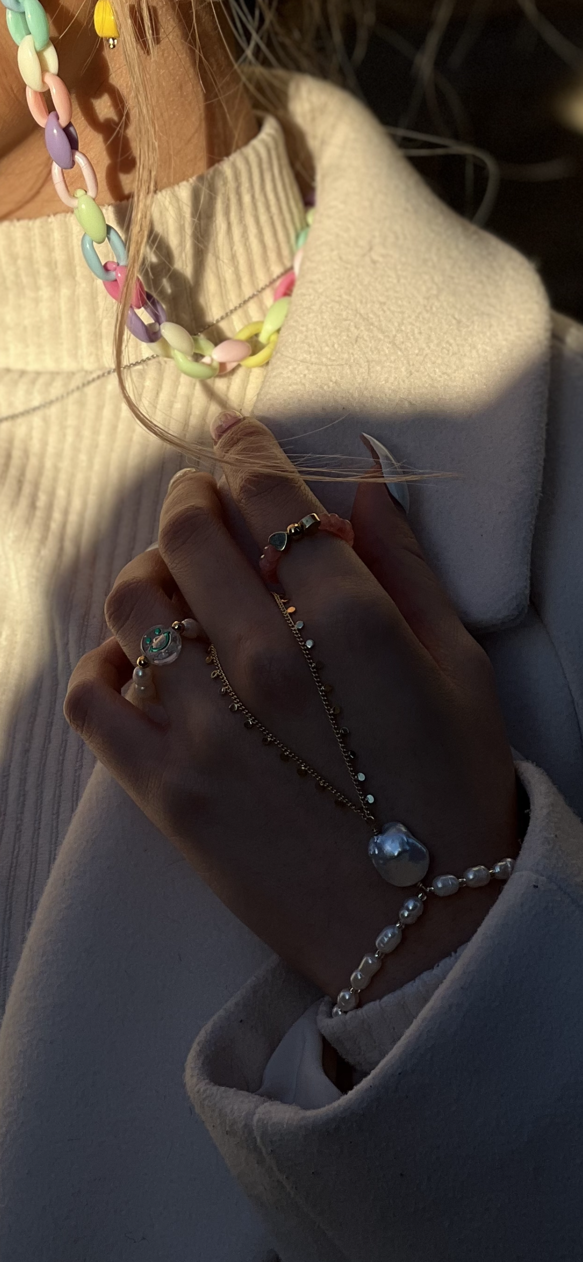 Smiley freshwater pearl ring